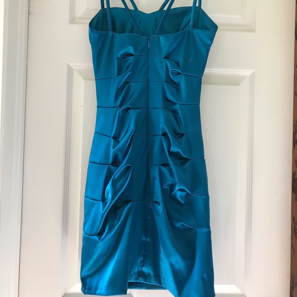Turquoise Fitted Dress - Great for Homecoming!